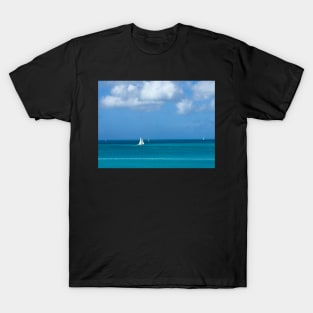 White Sailboat in Antigua T-Shirt